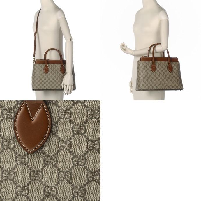 グッチ GUCCI 2WAY トートバッグ ショルダーバッグ レディース GGキャンバス ベージュ A4サイズ 収納可能 409534 KLQHG 1563