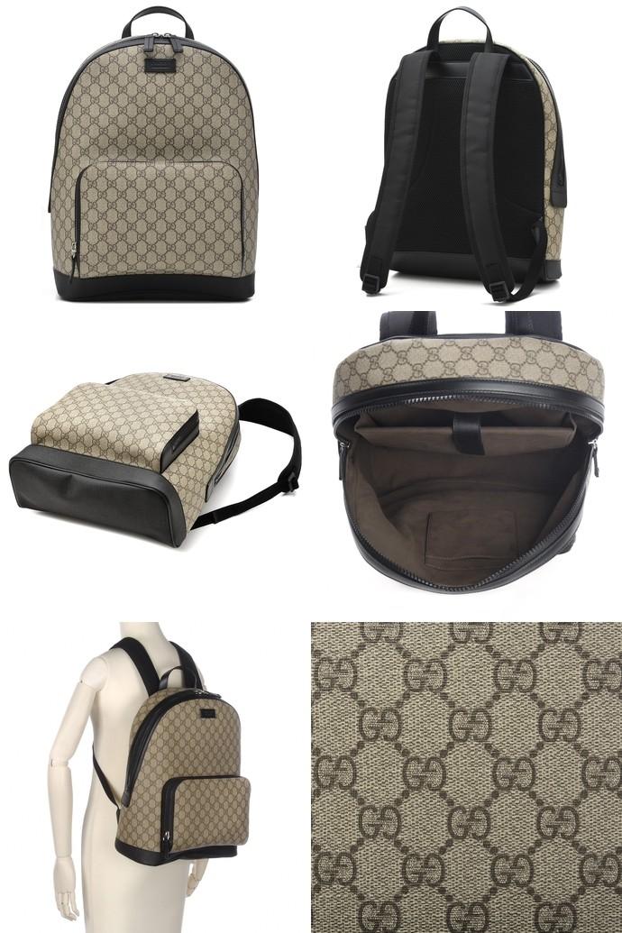 グッチ GUCCI リュックサック/バックパック GGスプリーム/GG SUPREME ベージュ&エボニー&ブラック 406370 KLQAX 9772 メンズ レディース