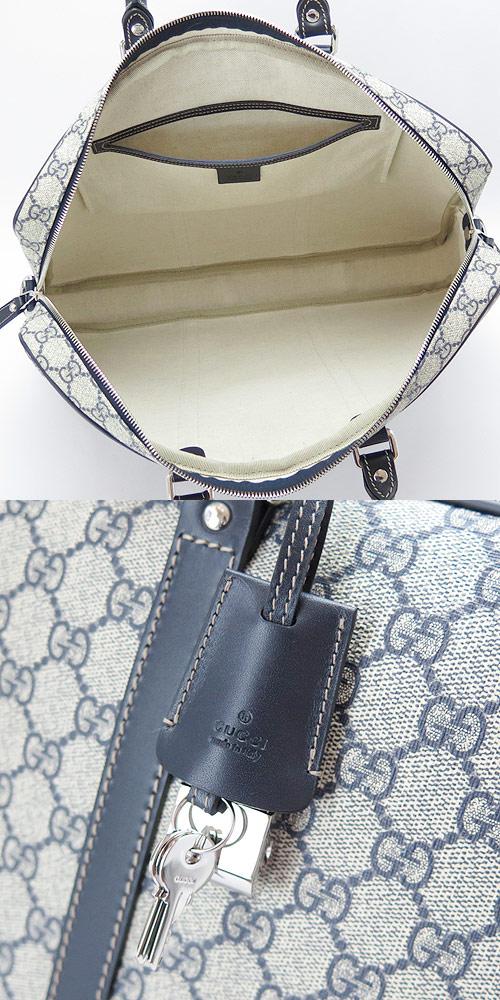 グッチ 201480 KGDHN 4075 GGスプリーム ブリーフケース BEIGE/BLU+BLU メンズ