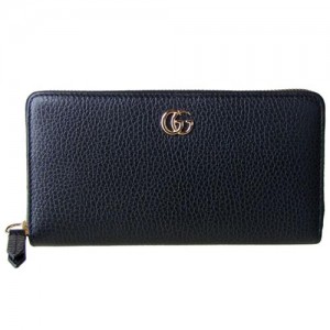 グッチ GUCCI レディース 長財布 ラウンドファスナー プチ マーモント ダラーカーフ ブラック 456117 CAO0G 1000