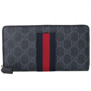 グッチ GUCCI 長財布 ラウンドファスナー NEW WEB GGスプリームキャンバス ブラック 408831 KHN4N 1095