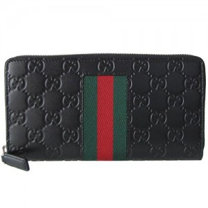 グッチ GUCCI 長財布 ラウンドファスナー NEW WEB GGシグネチャーレザー グッチシマ ブラック 408831 CWCLN 1060