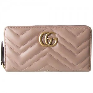 グッチ GUCCI 長財布 ラウンドファスナー GGマーモント ベージュ ダブルG シェブロン キルティング レザー 443123 DTD1T 5729