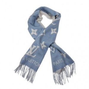 ルイヴィトンマフラー カシミヤ100％ エシャルプレイキャビック M75704 モノグラム LOUIS VUITTON