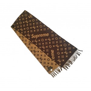 ルイヴィトンマフラー vuitton×supremeヴィトン×シュプリーム マフラー 茶 NP1891