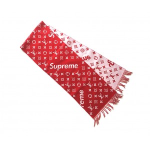 ルイヴィトン vuitton×supremeヴィトン×シュプリーム マフラー 赤 NP1890