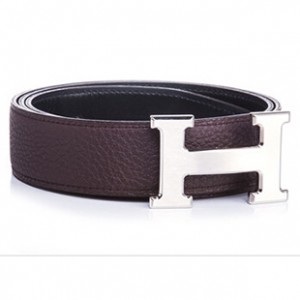 エルメス ベルト HERMES エルメス レザーベルト メンズ　レザーシルバーバックル he-be-6815