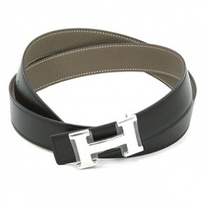 エルメス ベルト HERMES エルメス レザーベルト メンズ　レザーシルバーパターンバックル he-be-6808