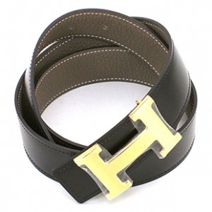 エルメスベルト HERMES エルメス レザーベルト メンズ　レザーシルバーンゴールドンバックル he-be-6811