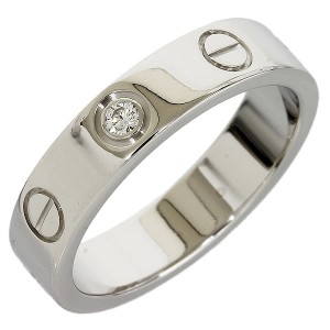 カルティエ Cartier 1P ダイヤ ミニラブ リング K18WG B608985