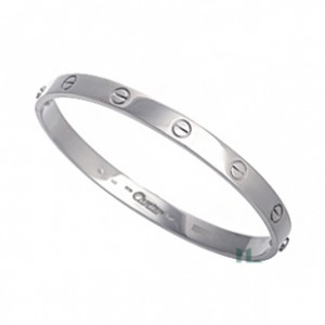 カルティエ ラブブレスレット メンズ レディース K18WG ホワイトゴールド バングル ジュエリー アクセサリー CARTIER B6005600