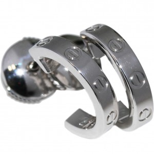 カルティエピアス Cartier  ミニラブピアス Ｋ１８ＷＧ ミニラブイヤリングB8028900