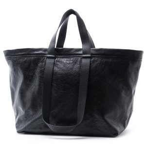 バレンシアガBALENCIAGA トートバッグ ブラック メンズ トート バッグ 大容量 ビッグサイズ 黒 レザー 本革 週末 外泊 457627 aou22 1000