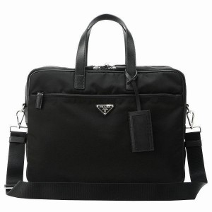 PRADA プラダ ブリーフケース V407S ビジネスバッグ ナイロン×レザー ブラック