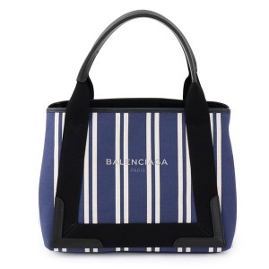 バレンシアガ 339933 K781N NAVY CABAS S ネイビー ストライプ キャンバス カバ トートバッグ ハンドバッグ カラー4261/BLEU-NAT/NOIR 115560レディース 