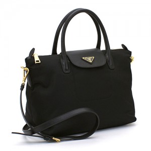 プラダ PRADA ハンドバッグ 黒 BN2106 サフィアーノレザー ナイロン レディース