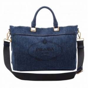 プラダ DENIMロゴプリントキャンバストートバッグ BN2069 DENIM AVIO