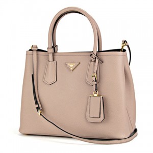 PRADA プラダ ハンドバッグ ダブルバッグ ピンクベージュ サフィアーノキュイール レザー BN2775​