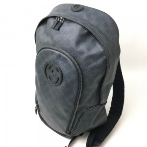 GUCCI グッチ 223705 リュックサック　バックパック GGプラス リュック・デイパック PVC×レザー/ グレー メンズ