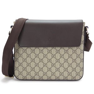 GUCCI ショルダーバッグ 353430 KGDIG 8588 メッセンジャー GGスプリーム キャンバス PVC ベージュ×ダークブラウン