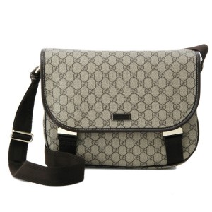グッチ GUCCI GGプラス メッセンジャーバッグ PVC×レザー ブラウン 茶  201732 KGDIG 8588