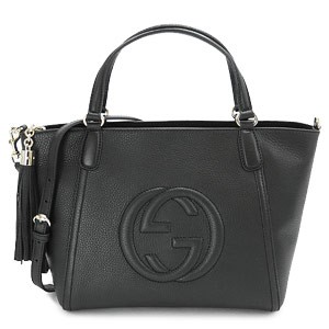グッチ  GUCCI ソーホー 2way ハンドバッグ レザー ブラック インターロッキングG タッセル レディース 369176 A7M0G 1000
