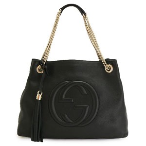 グッチ  （GUCCI） チェーントートバッグ ソーホー レザー ブラック ゴールド金具 レディース 308982 A7M0G 1000