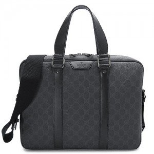 グッチ GUCCI ビジネスバッグ ブリーフケース GGスプリーム PVC キャンバス ブラック×グレー 368557 KHN7R 1078