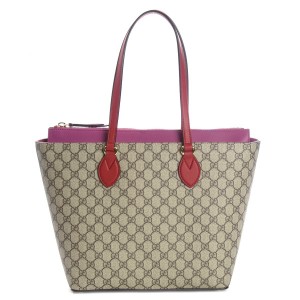 グッチ  GUCCI GGスプリームキャンバス バッグ トートバッグ 415721 KLQIG 9784 ピンク+レッド