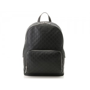GUCCI グッチ グッチシマ シグネチャー レザー リュックサック バックパック メンズ ブラック 406370-CWCCN-1000