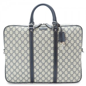 グッチ 201480 KGDHN 4075 GGスプリーム ブリーフケース BEIGE/BLU+BLU メンズ