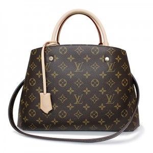 ルイヴィトンバッグ LOUIS VUITTON LV 2Wayハンドバッグ トートバッグ 「モンテーニュMM」 モノグラム×ヌメ革 m41056