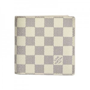 ルイヴィトン 二つ折り財布 ダミエ アズール ポルトフォイユ マルコ N60018 ホワイト LOUIS VUITTON