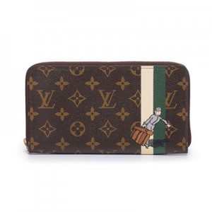 LOUIS VUITTON  ルイヴィトン ジッピー・オーガナイザー ラウンドファスナー 長財布 長財布 グリーン モノグラム・グルーム (M60035)