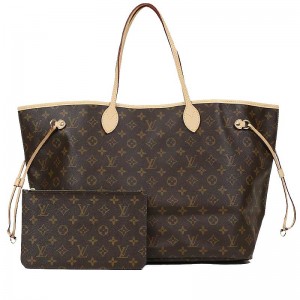 ルイヴィトン　ネヴァーフルGMポーチ付　モノグラム/ベージュ　LOUIS VUITTON　トートバッグ　M40990