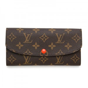 ルイ・ヴィトン LOUIS VUITTON モノグラム ポルトフォイユエミリー 長財布 オレンジ M60696 ピモン PVC レディース財布
