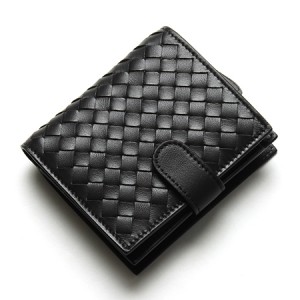 ボッテガヴェネタ二つ折り財布 BOTTEGA VENETA  イントレチャート INTRECCIATO ブラック 121059 V001N 1000 メンズ