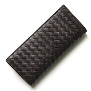 BOTTEGA VENETA ボッテガ ヴェネタ イントレチャート 2つ折長財布 札入れ レザー カーフ ダークブラウン 120697 V4651 2040
