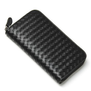 ボッテガヴェネタ BOTTEGA VENETA  小銭入れ付き 114076-VAHF3-1000　ラウンドファスナー長財布 カラー　ブラック