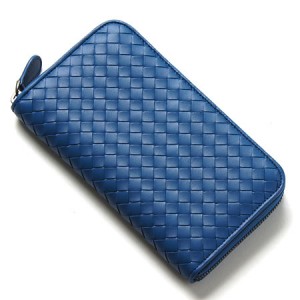 ボッテガヴェネタ BOTTEGA VENETA ラウンドファスナー 長財布 ブルー エレクトリック 114076 V001N 4217