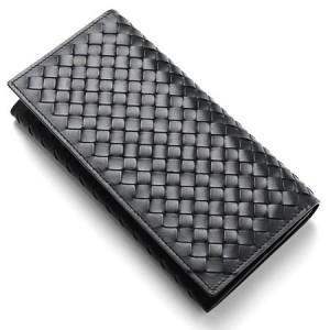 ボッテガヴェネタ財布 BOTTEGA VENETA 長財布 イントレチャート ブラック 156819 V4651 1000 メンズ