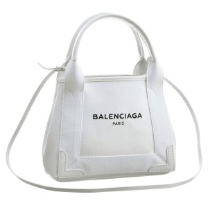 バレンシアガ BALENCIAGA 390346 ネイビー カバ xs トート キャンバス NAVY CABAS XS 2WAYハンドバッグ ホワイト 390346 9DH1N 9090
