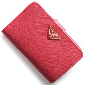 プラダ PRADA 二つ折り財布 サフィアーノ トライアングル SAFFIANO TRIANG 三角ロゴプレート ペオニアピンク 1ML225 QHH F050...