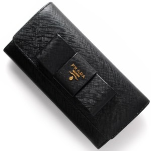 プラダ PRADA 長財布 サフィアーノ/SAFFIANO フィオッコ/FIOCCO ブラック 1MH132 ZTM F0002 レディース