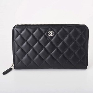 CHANEL シャネル　ラウンドファスナー長財布 オーガナイザータイプ マトラッセライン ラムスキン ブラック A48982