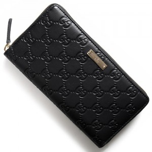 グッチ ラウンドファスナー長財布 GUCCI 財布 メンズ メタルバー ブラック 112724-A0V1G-1000