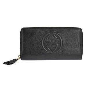 グッチ長財布 GUCCI ラウンドファスナー SOHO CELLARIUS/ソーホー レザー タッセル ブラック 308004 A7M0G 1000