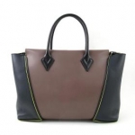 LOUIS VUITTON M94481 トートW PM キュイール・オルフェーヴル トートバッグ スエード/カーフスキン ブラック×ブラウン×イエロー