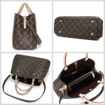 ルイヴィトンバッグ LOUIS VUITTON LV 2Wayハンドバッグ トートバッグ 「モンテーニュMM」 モノグラム×ヌメ革 m41056