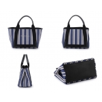 バレンシアガ 339933 K781N NAVY CABAS S ネイビー ストライプ キャンバス カバ トートバッグ ハンドバッグ カラー4261/BLEU-NAT/NOIR 115560レディース 